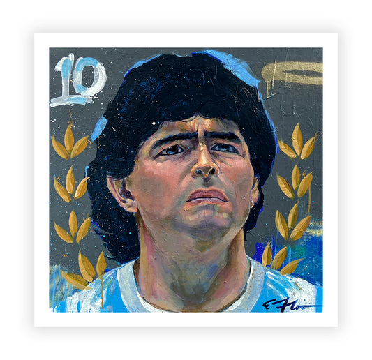 17 - Diego Maradona, El Pibe de Oro - Embellished Print