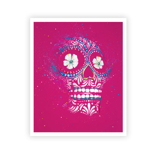 15 - Pink Talavera Skull - Print